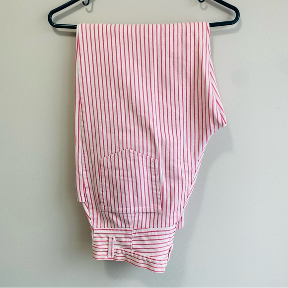 Tangerine Pink and White Cotton Pants - Picture 4 of 5